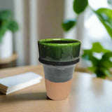 Amazigh Tamgroute Cup—Handmade Ceramic Two-Tone Coffee Cup