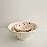 Tayri Hearts Bowl Set — Berber Ceramic Dessert Bowls