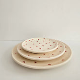 Set of 3 Tayri Heart Plates — Berber Handmade Ceramic Tableware