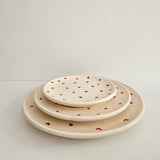 Set of 3 Tayri Heart Plates — Berber Handmade Ceramic Tableware