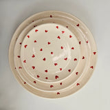 Set of 3 Tayri Heart Plates — Berber Handmade Ceramic Tableware