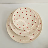 Set of 3 Tayri Heart Plates — Berber Handmade Ceramic Tableware