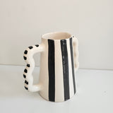 ZigZag Amazigh Carafe — Striped Handcrafted Ceramic Pitcher (600 ml)