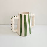 ZigZag Amazigh Carafe — Striped Handcrafted Ceramic Pitcher (600 ml)