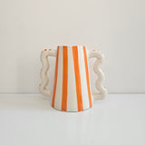 ZigZag Amazigh Carafe — Striped Handcrafted Ceramic Pitcher (600 ml)