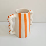 ZigZag Amazigh Carafe — Striped Handcrafted Ceramic Pitcher (600 ml)