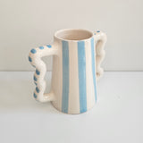 ZigZag Amazigh Carafe — Striped Handcrafted Ceramic Pitcher (600 ml)