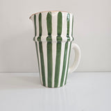 Tifinagh Stripes Carafe — Striped Handcrafted Ceramic Pitcher (1200 ml)