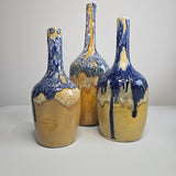 Splinters of the Atlas — Ochre Blue Sapphire Ceramic Vase Set