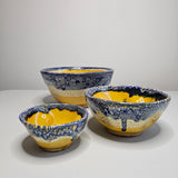 Shards of the Atlas — Sapphire Blue Ocher Ceramic Bowl Service