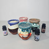 Handmade Pottery Oil Diffuser & Tealight Holder – Earth Tone Glaze