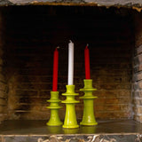Trio of Ceramic Candle Holders – Glossy Finish