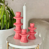 Trio of Ceramic Candle Holders – Glossy Finish