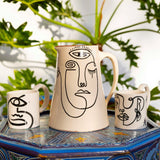 Sketch Carafe or Hearts Carafe — Handcrafted Ceramic Wall Art 1.5L