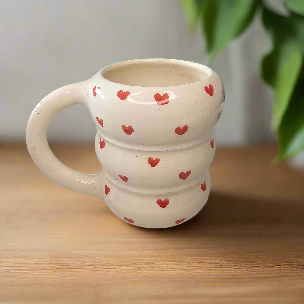 Tasse Tazlit Berbère — Mug Cœur d’Amour en Céramique Artisanale