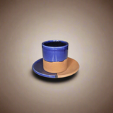 Tasse & Sous-Tasse Tazrart — Camaïeu Marocain en Céramique Artisanale