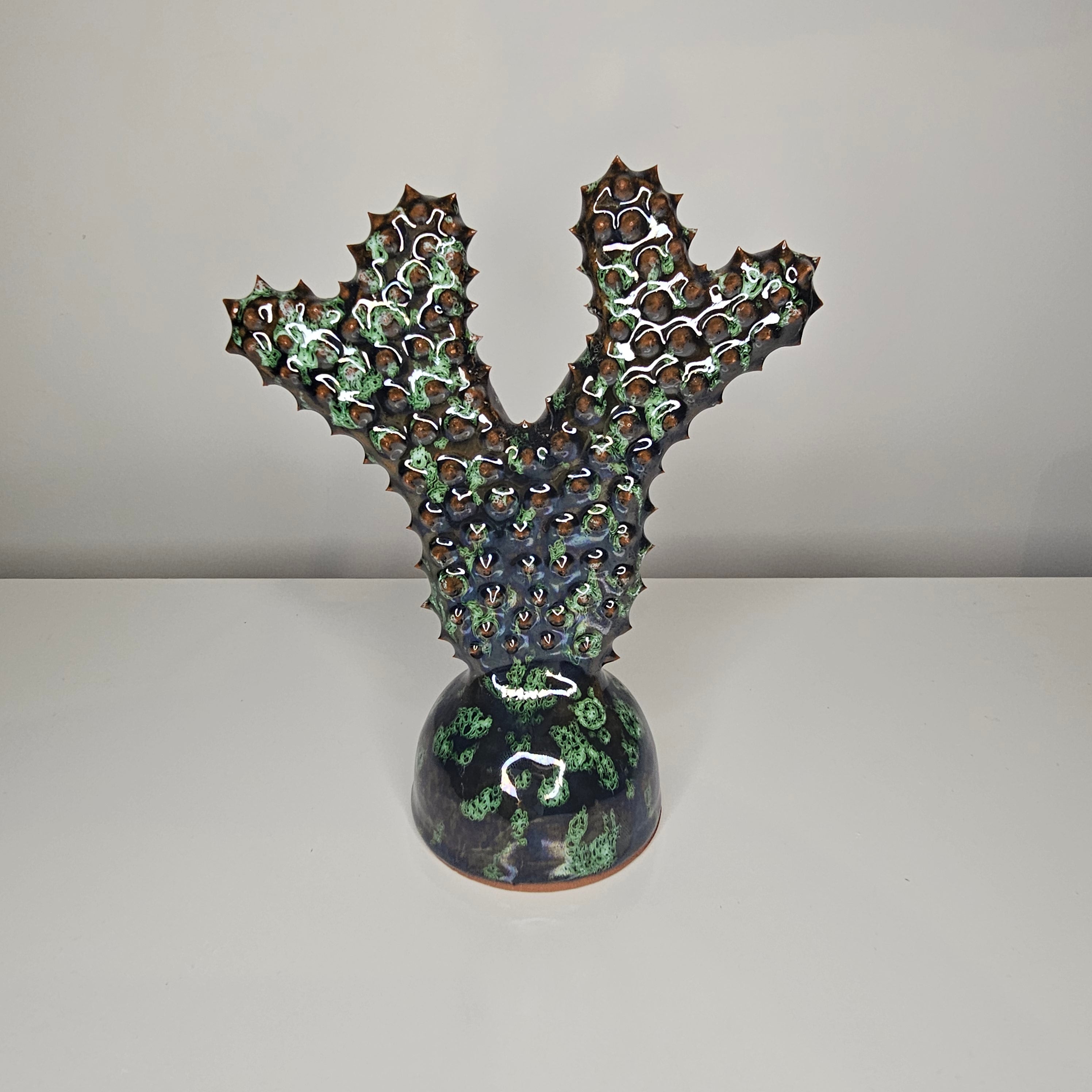 Cactus Tamgroute — Sculpture Déco Berbère en Céramique Artisanale