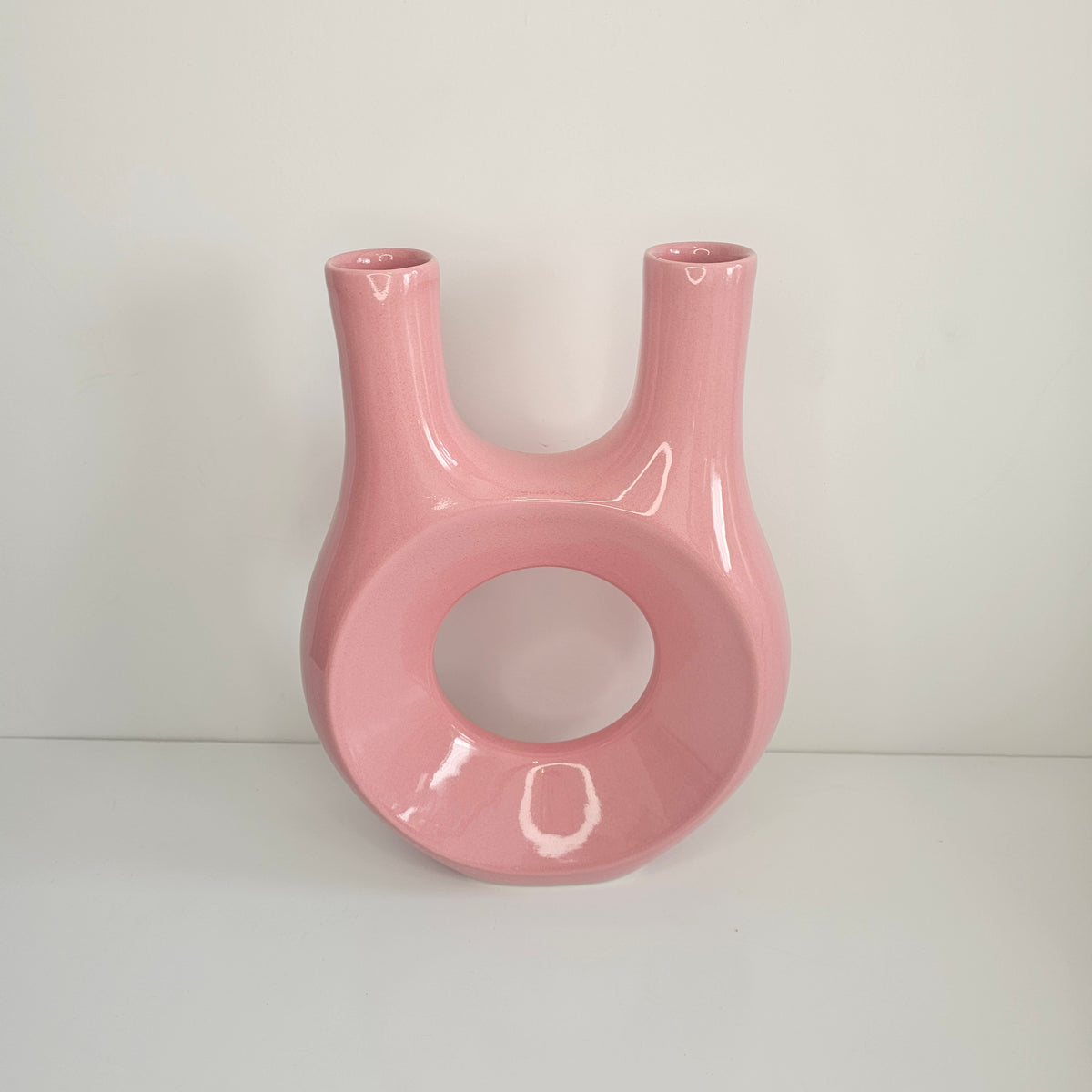 Vase Amazigh Luna Rose — Sculpture Contemporaine en Céramique Artisanale