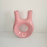Vase Amazigh Luna Rose — Sculpture Contemporaine en Céramique Artisanale