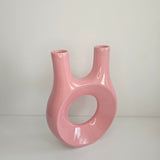 Vase Amazigh Luna Rose — Sculpture Contemporaine en Céramique Artisanale