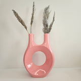 Vase Amazigh Luna Rose — Sculpture Contemporaine en Céramique Artisanale
