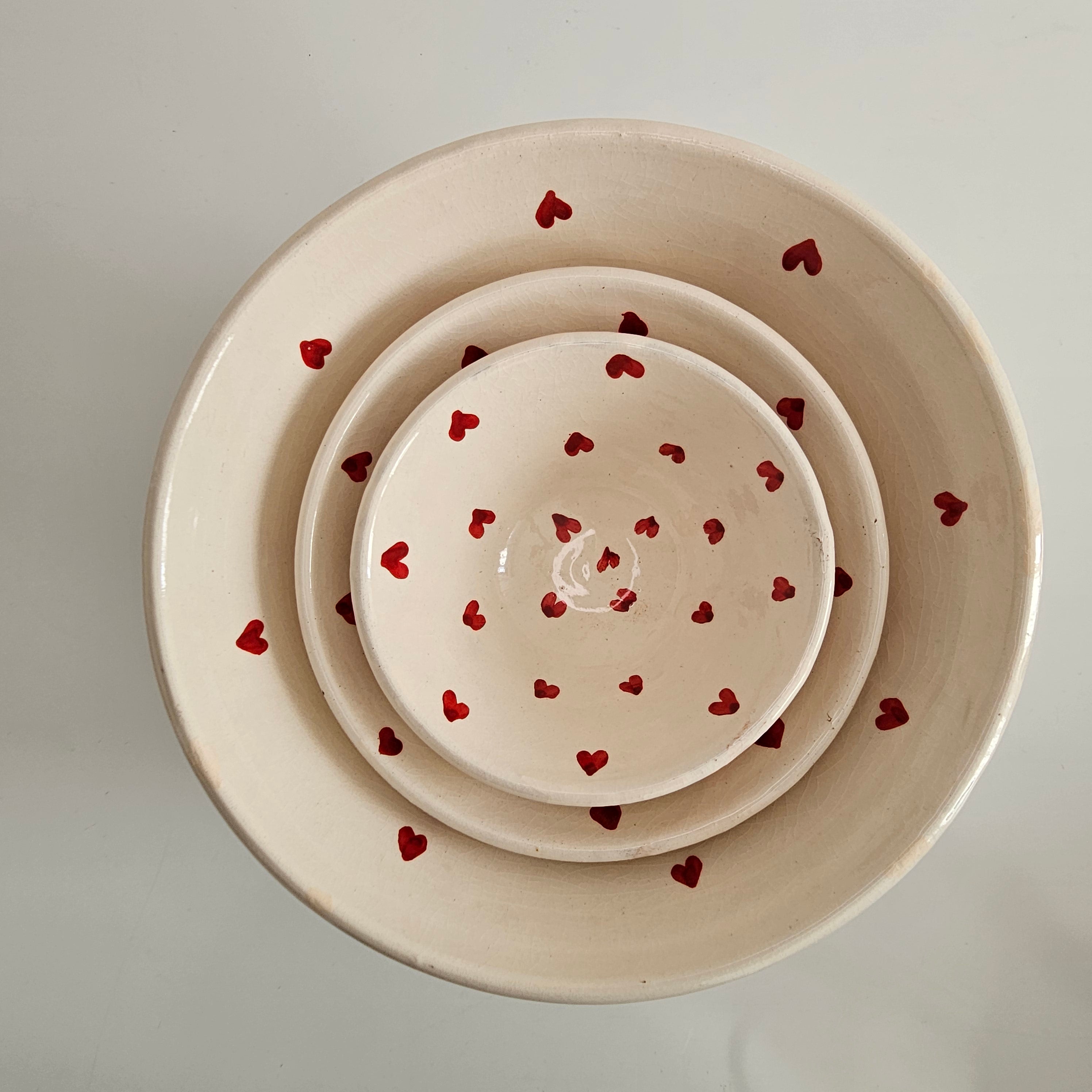 Set de Bols Tayri Cœurs — Bols à Dessert Berbères en Céramique Artisanale