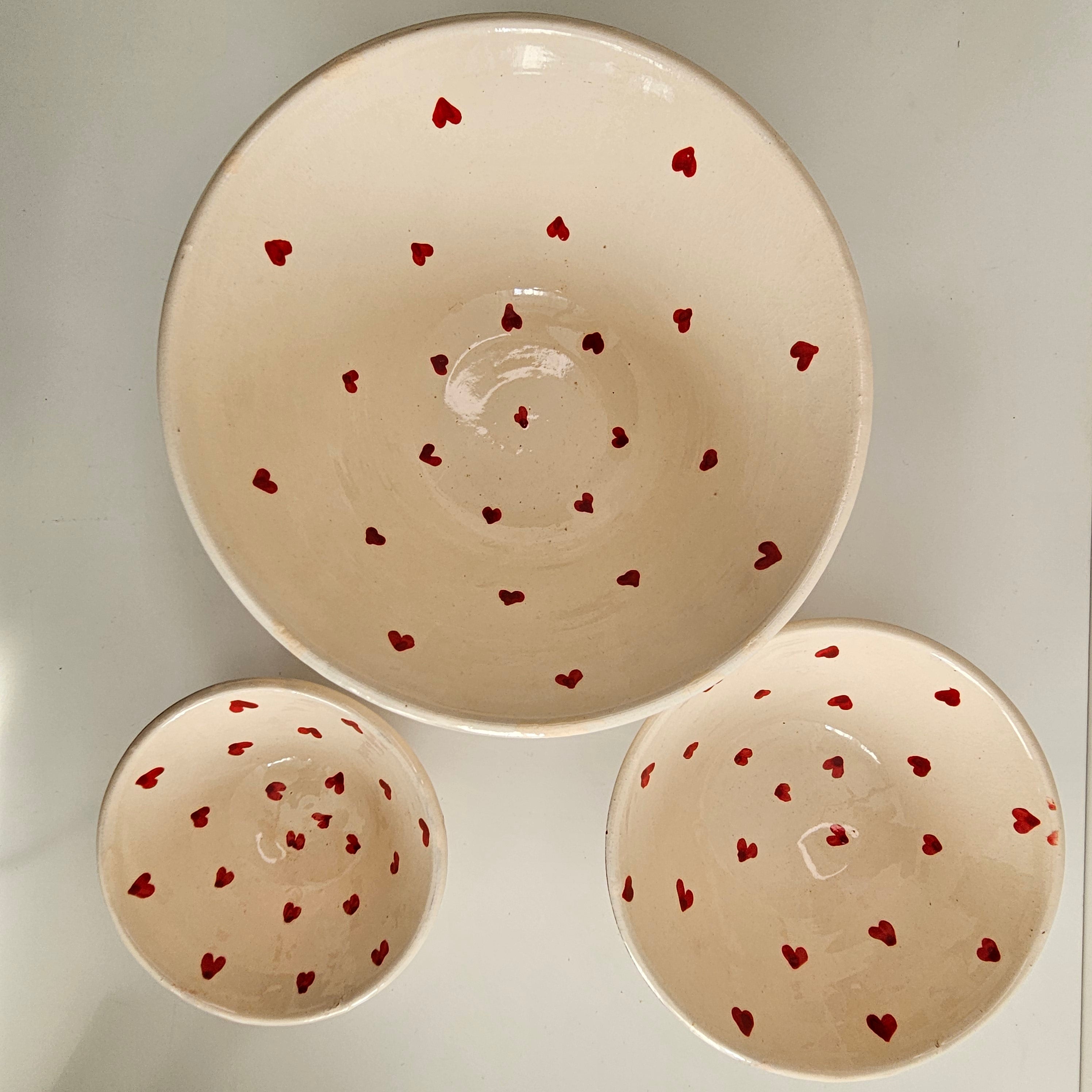 Set de Bols Tayri Cœurs — Bols à Dessert Berbères en Céramique Artisanale