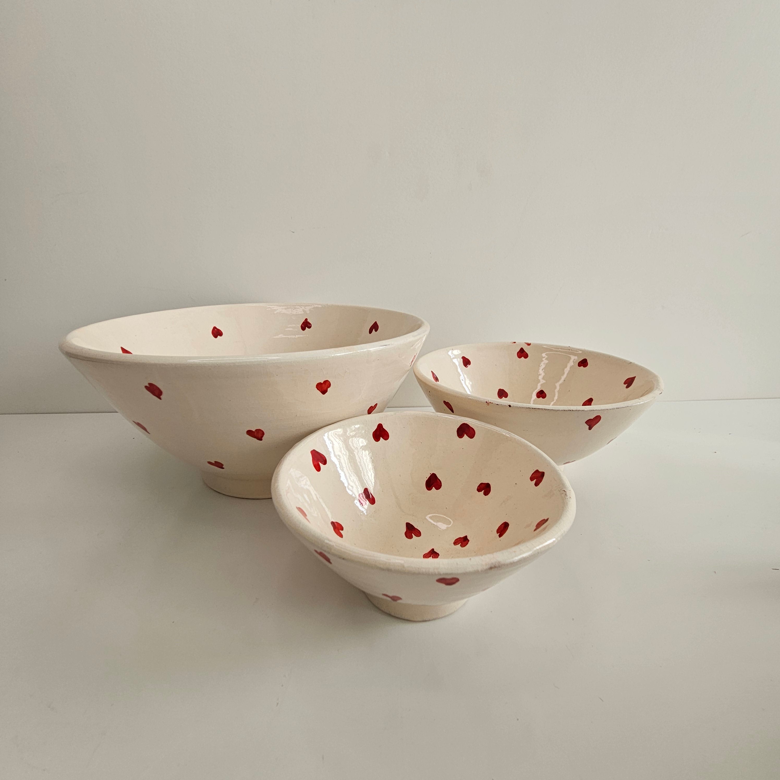 Set de Bols Tayri Cœurs — Bols à Dessert Berbères en Céramique Artisanale