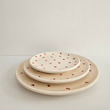 Set de 3 Assiettes Tayri Cœurs — Vaisselle Berbère en Céramique Artisanale