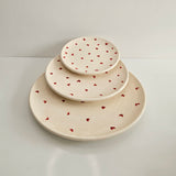 Set de 3 Assiettes Tayri Cœurs — Vaisselle Berbère en Céramique Artisanale