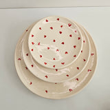 Set de 3 Assiettes Tayri Cœurs — Vaisselle Berbère en Céramique Artisanale