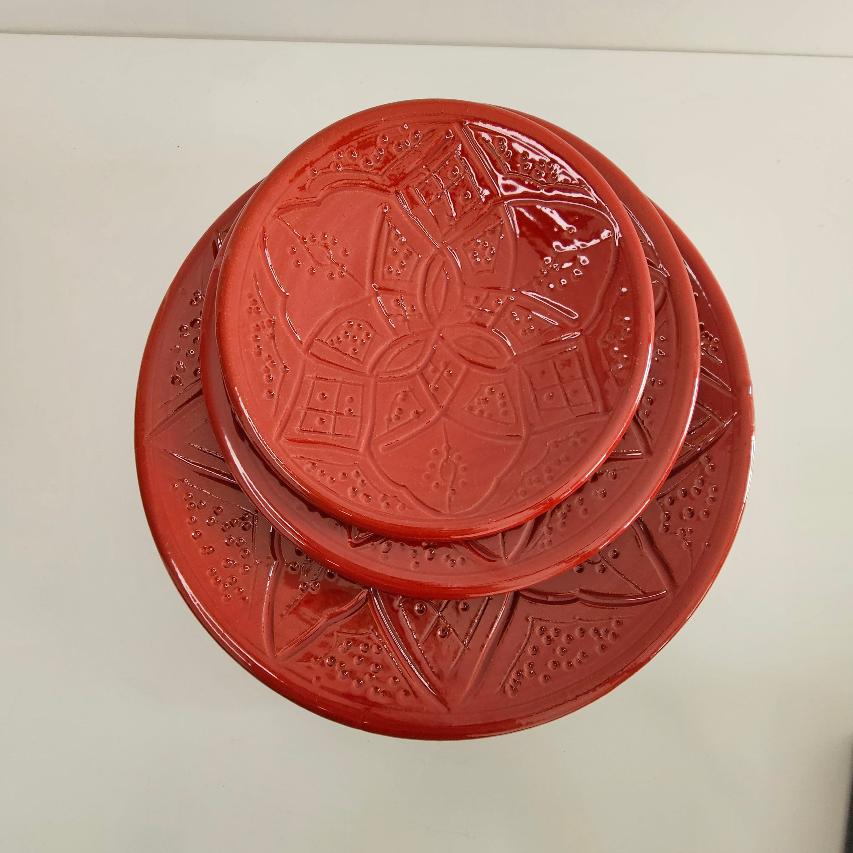 Set de 3 Assiettes Tizwelt — Vaisselle Berbère en Céramique Traditionnelle