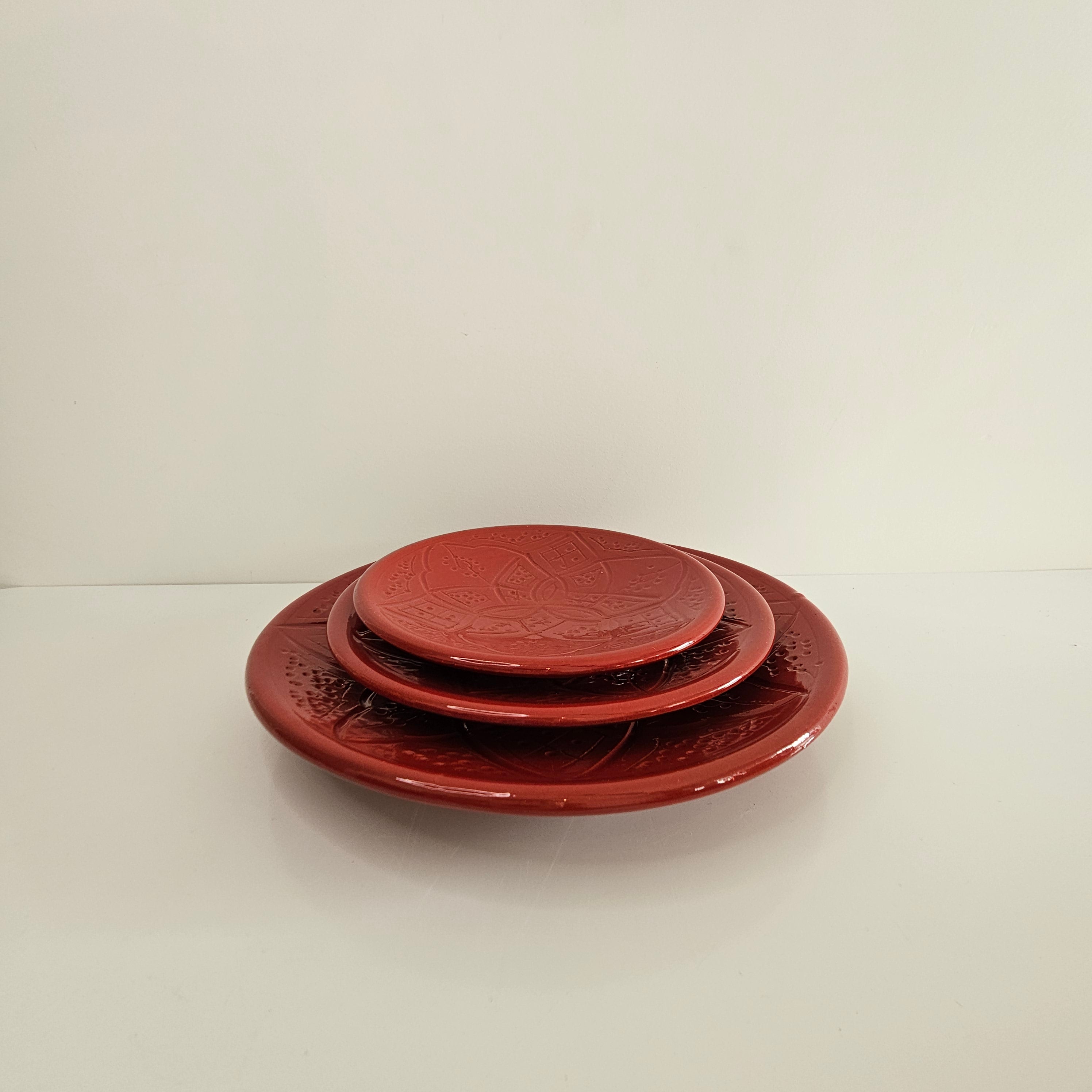 Set de 3 Assiettes Tizwelt — Vaisselle Berbère en Céramique Traditionnelle
