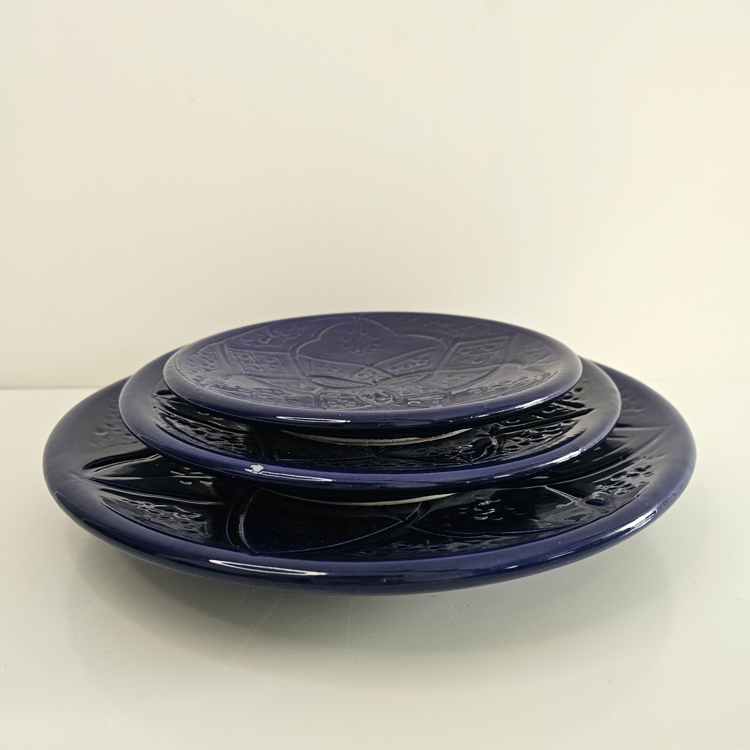 Set de 3 Assiettes Tizwelt — Vaisselle Berbère en Céramique Traditionnelle