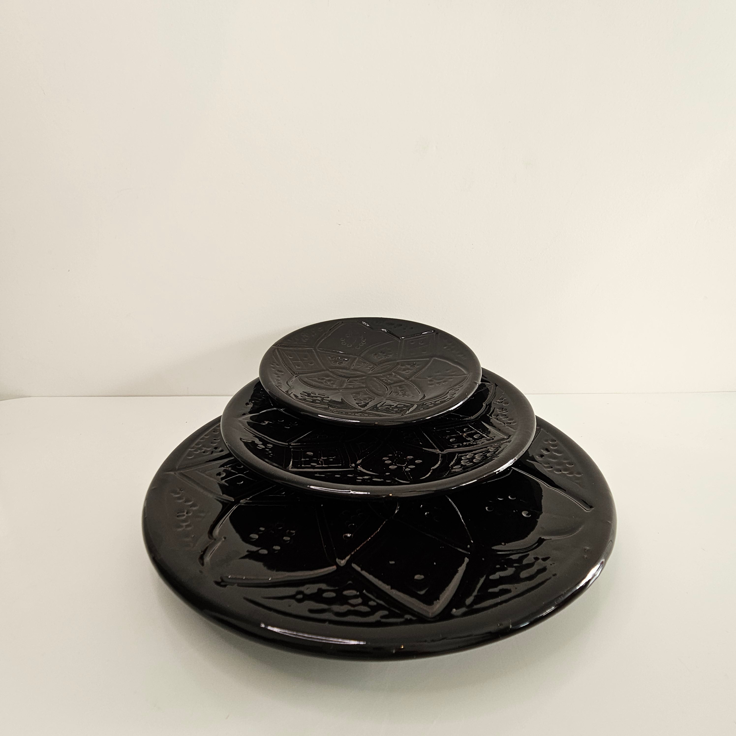 Set de 3 Assiettes Tizwelt — Vaisselle Berbère en Céramique Traditionnelle