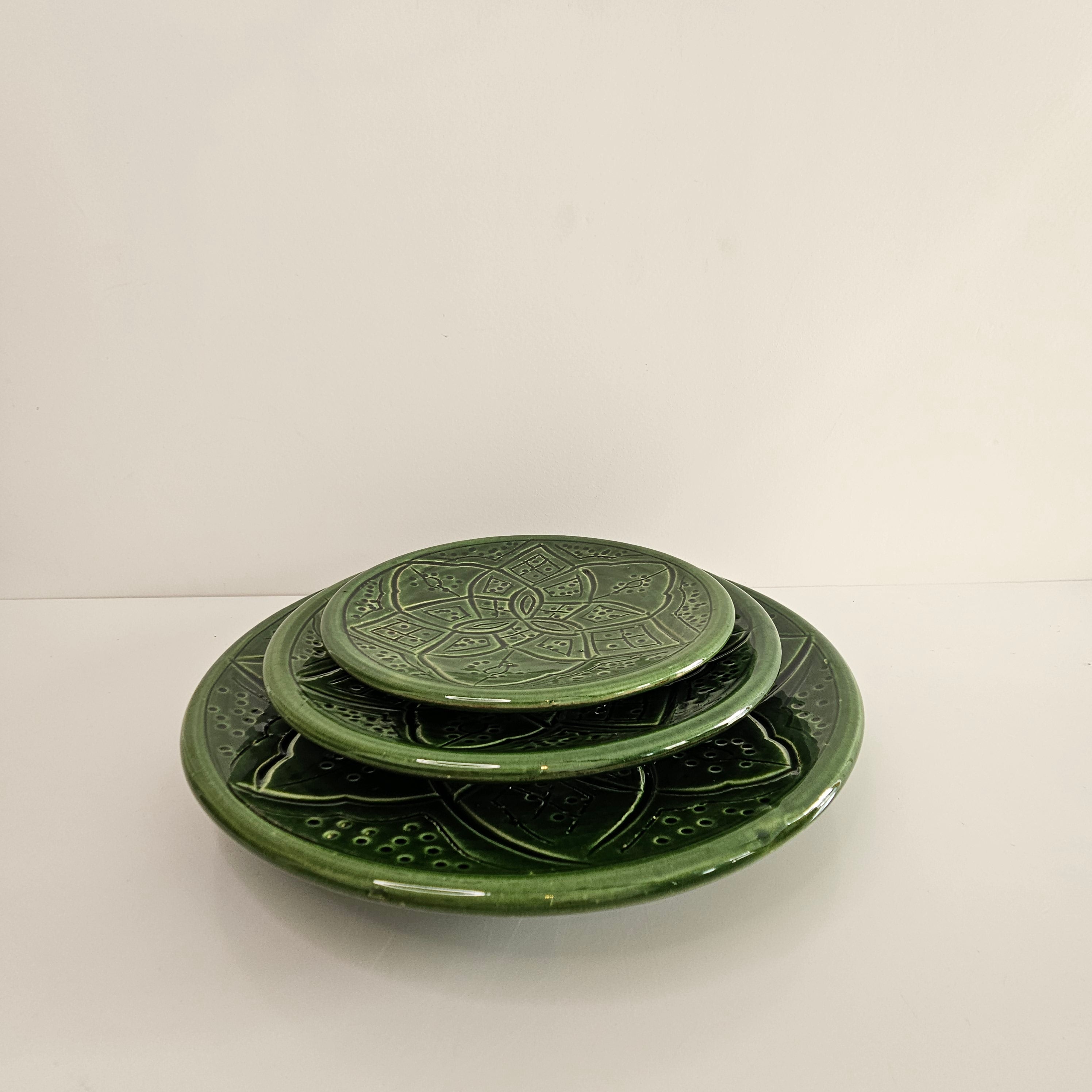 Set de 3 Assiettes Tizwelt — Vaisselle Berbère en Céramique Traditionnelle