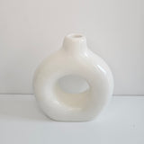 Vase Afriq Luna — Sculpture Moderne en Céramique Blanche