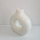 Vase Afriq Luna — Sculpture Moderne en Céramique Blanche