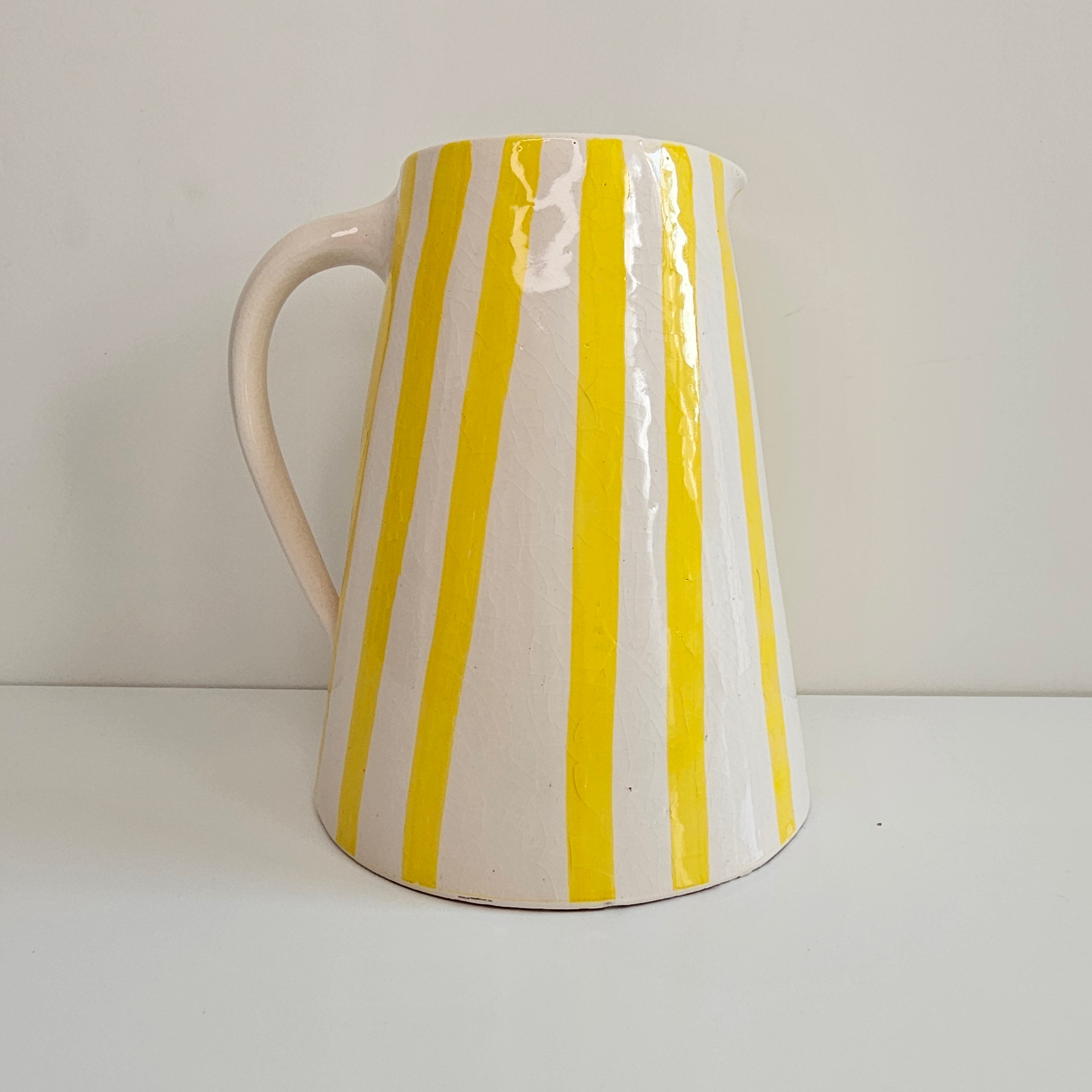 Safran Rays — 1.5L Handmade Ceramic Striped Pitcher