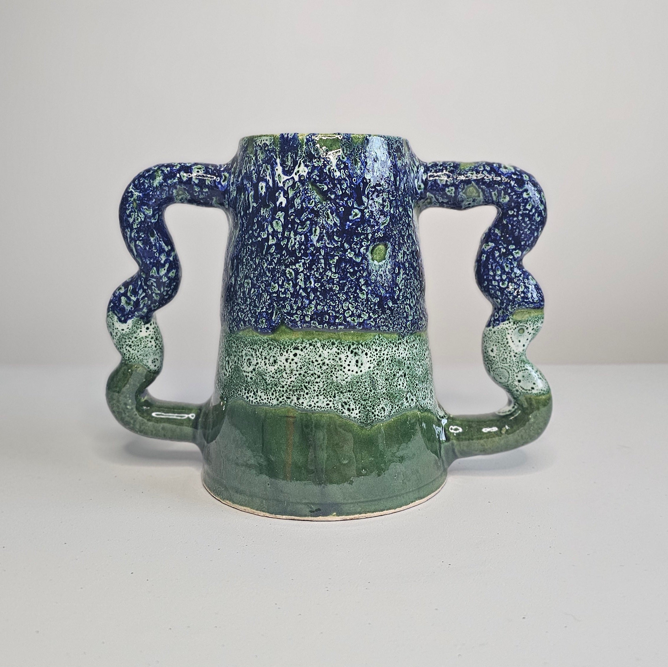 ZigZag Amazigh Carafe — Striped Handcrafted Ceramic Pitcher (600 ml)