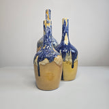 Splinters of the Atlas — Ochre Blue Sapphire Ceramic Vase Set