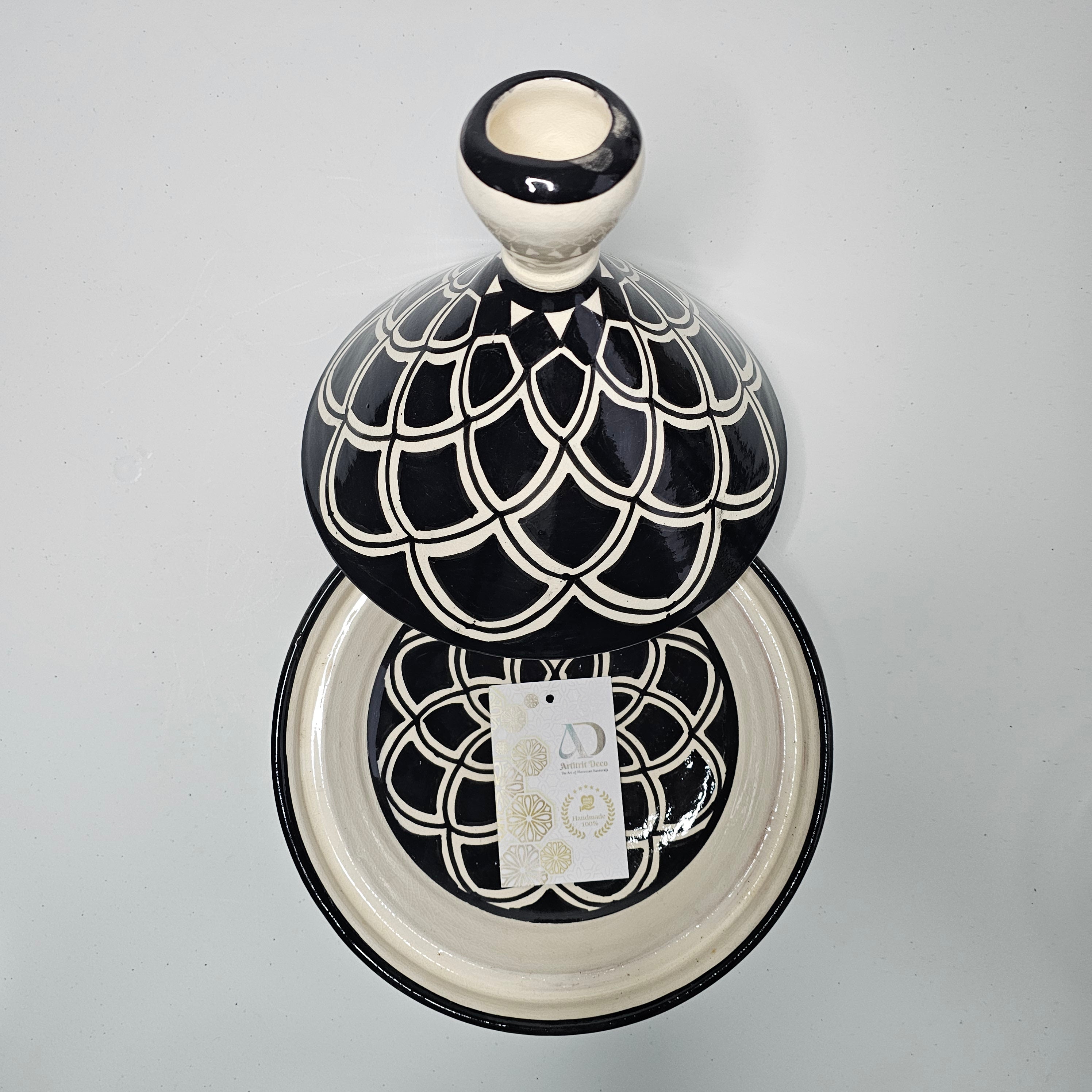 Tagine Éclipse – Céramique Safi Noire Zellige