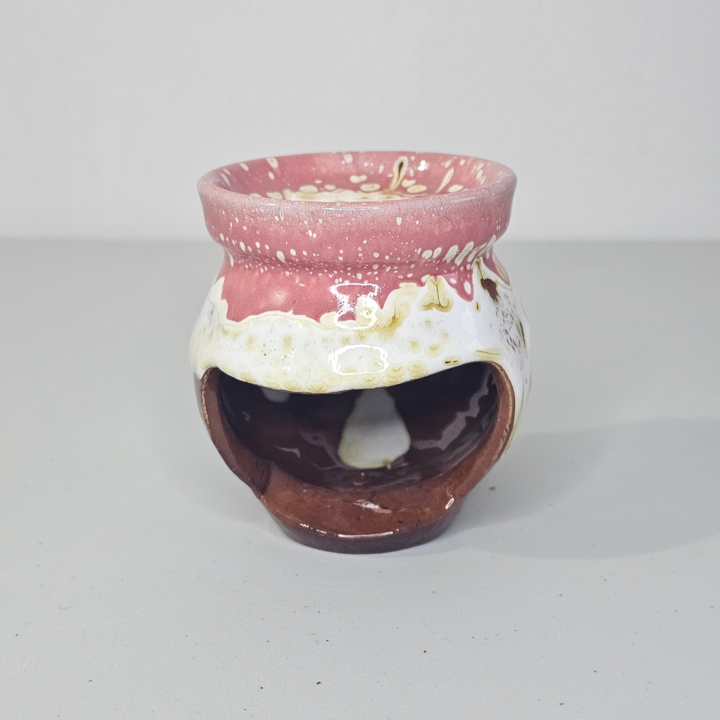 Handmade Pottery Oil Diffuser &amp; Tealight Holder – Earth Tone Glaze