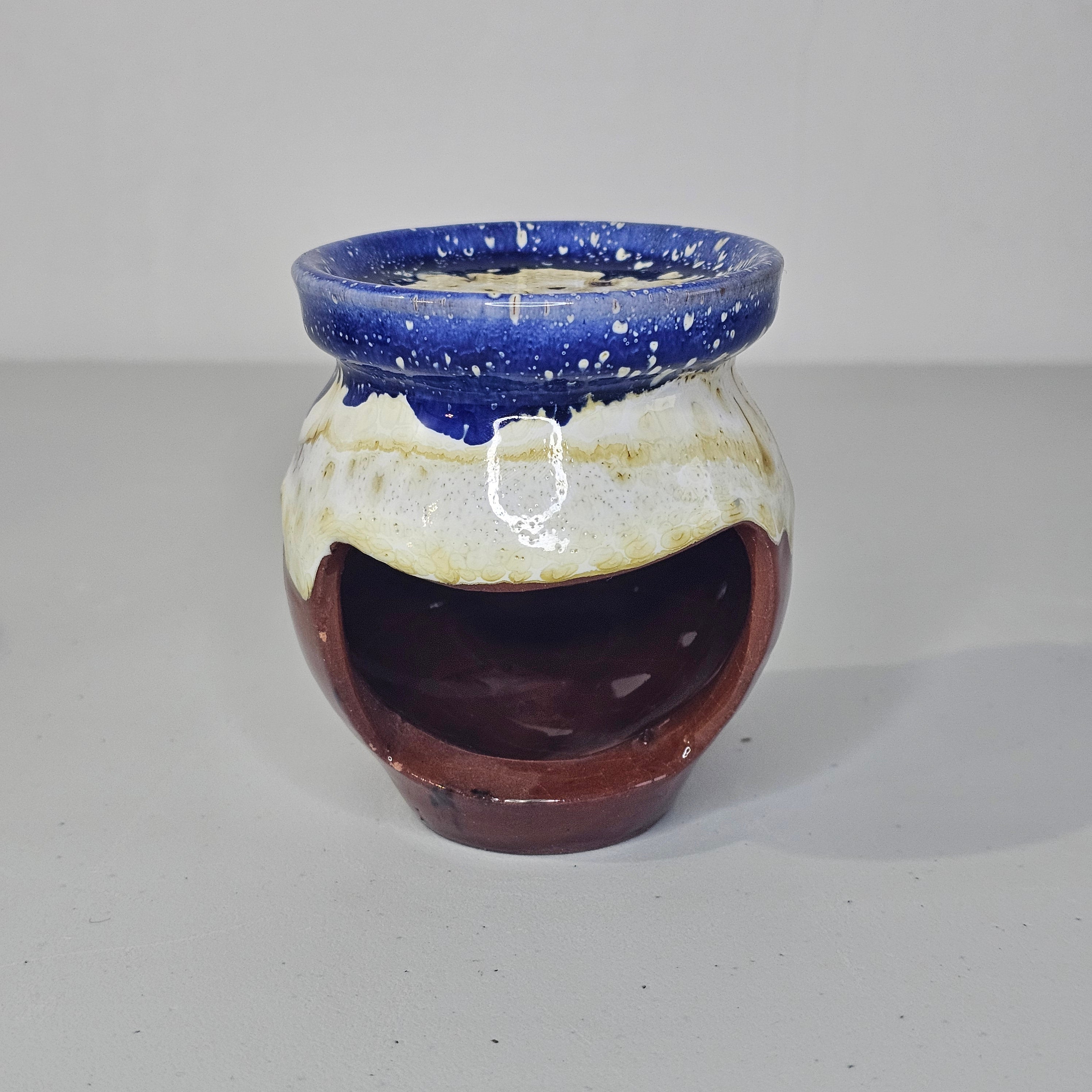 Handmade Pottery Oil Diffuser &amp; Tealight Holder – Earth Tone Glaze