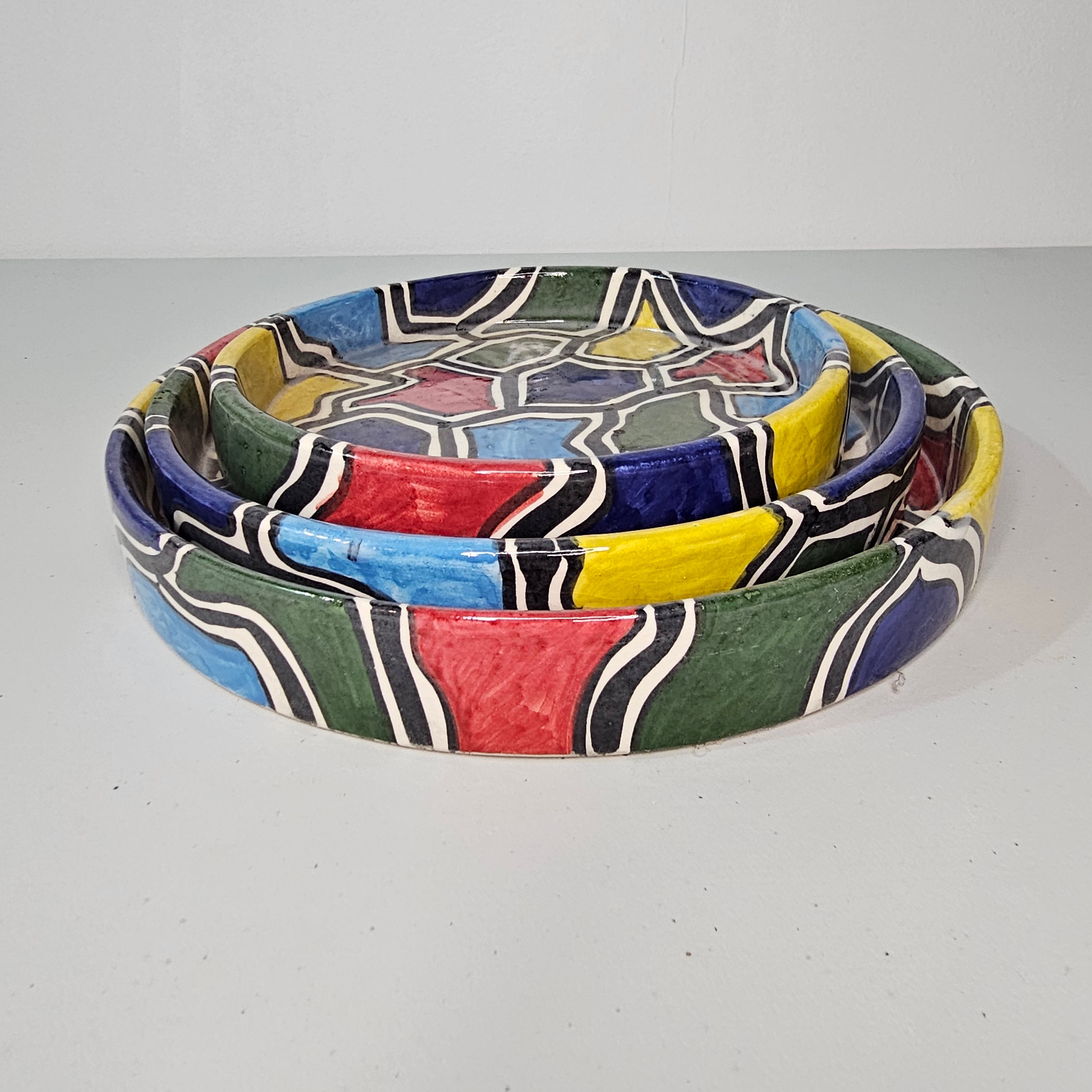 Zellige Festival — Set of Multicolored Ceramic Bowls