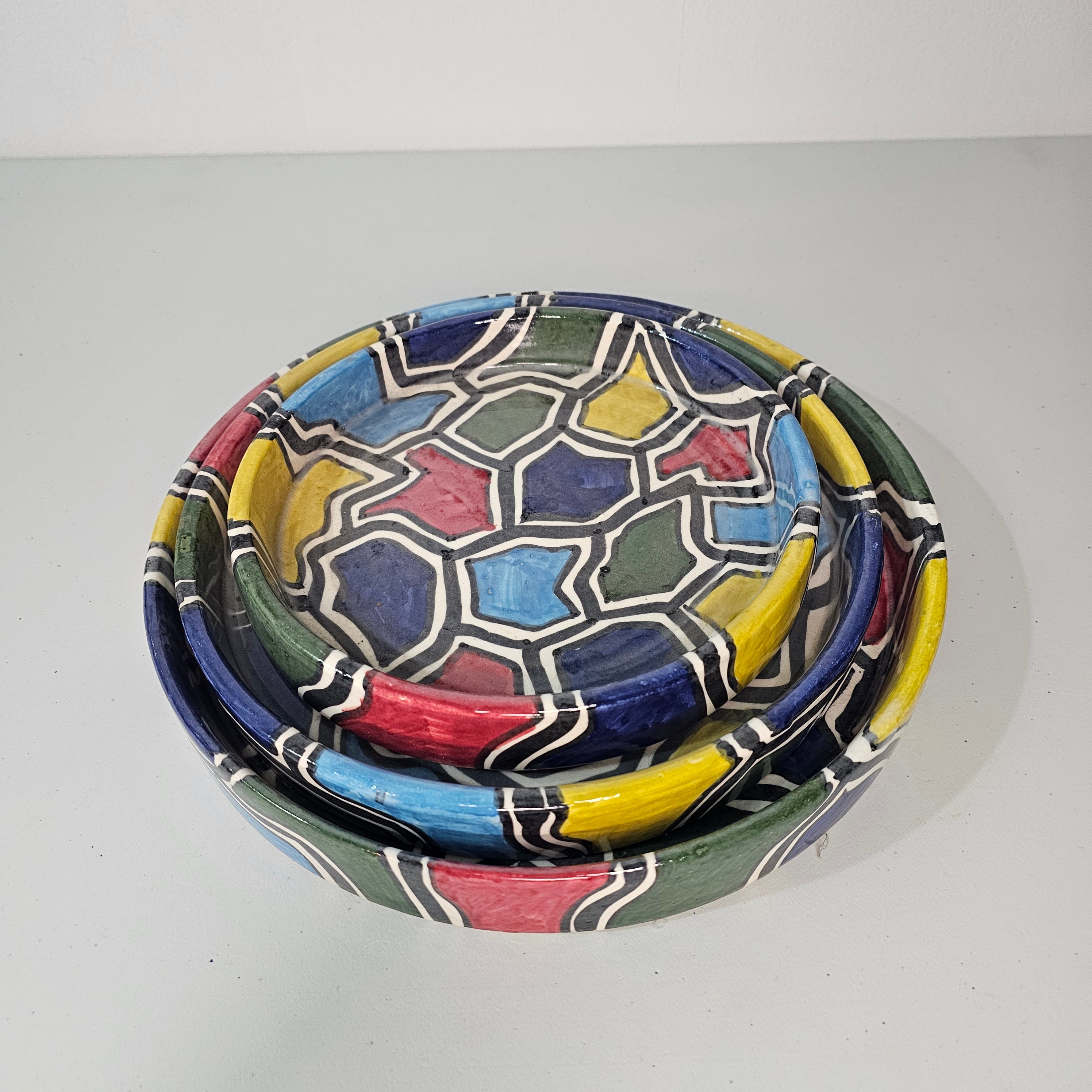Zellige Festival — Set of Multicolored Ceramic Bowls