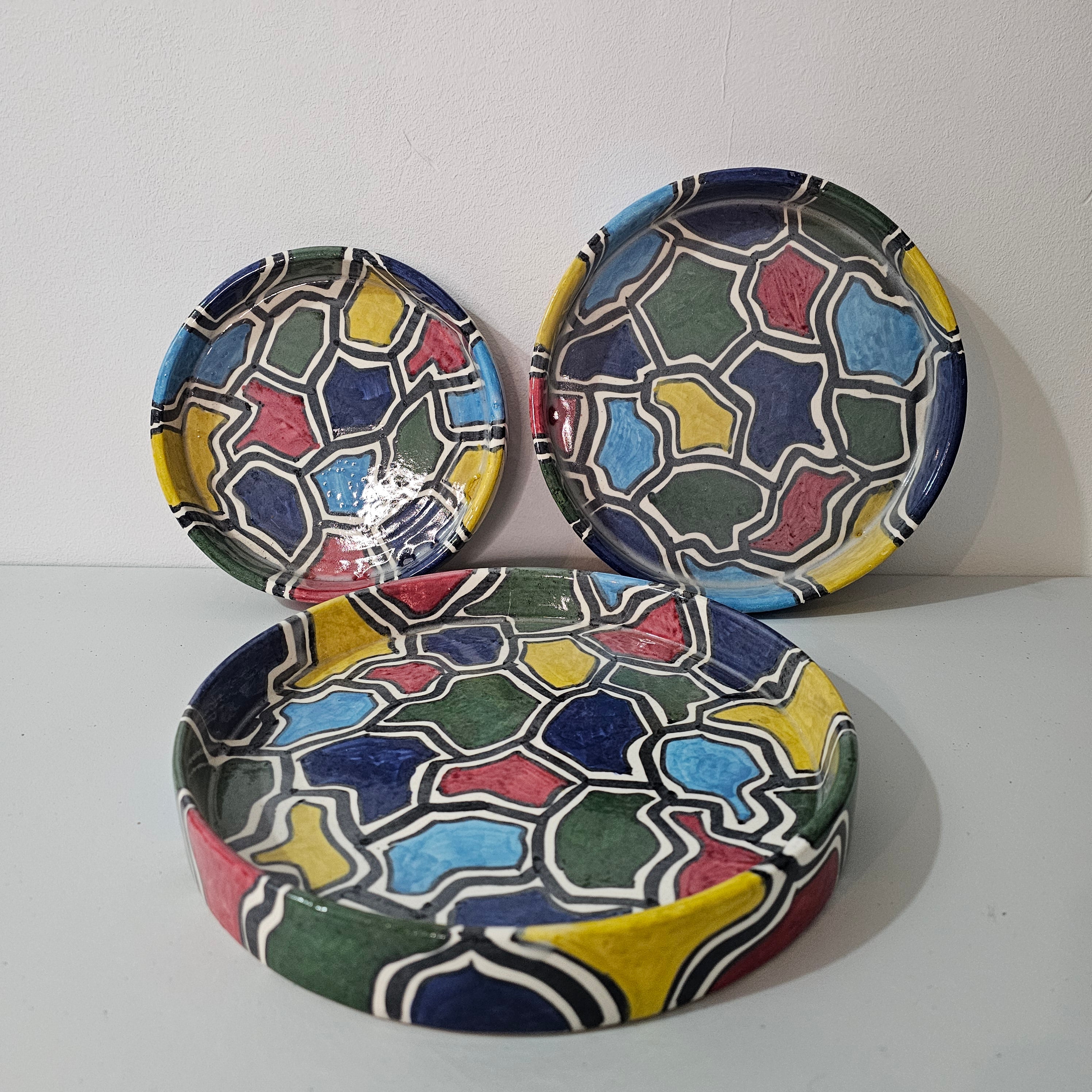 Zellige Festival — Set of Multicolored Ceramic Bowls
