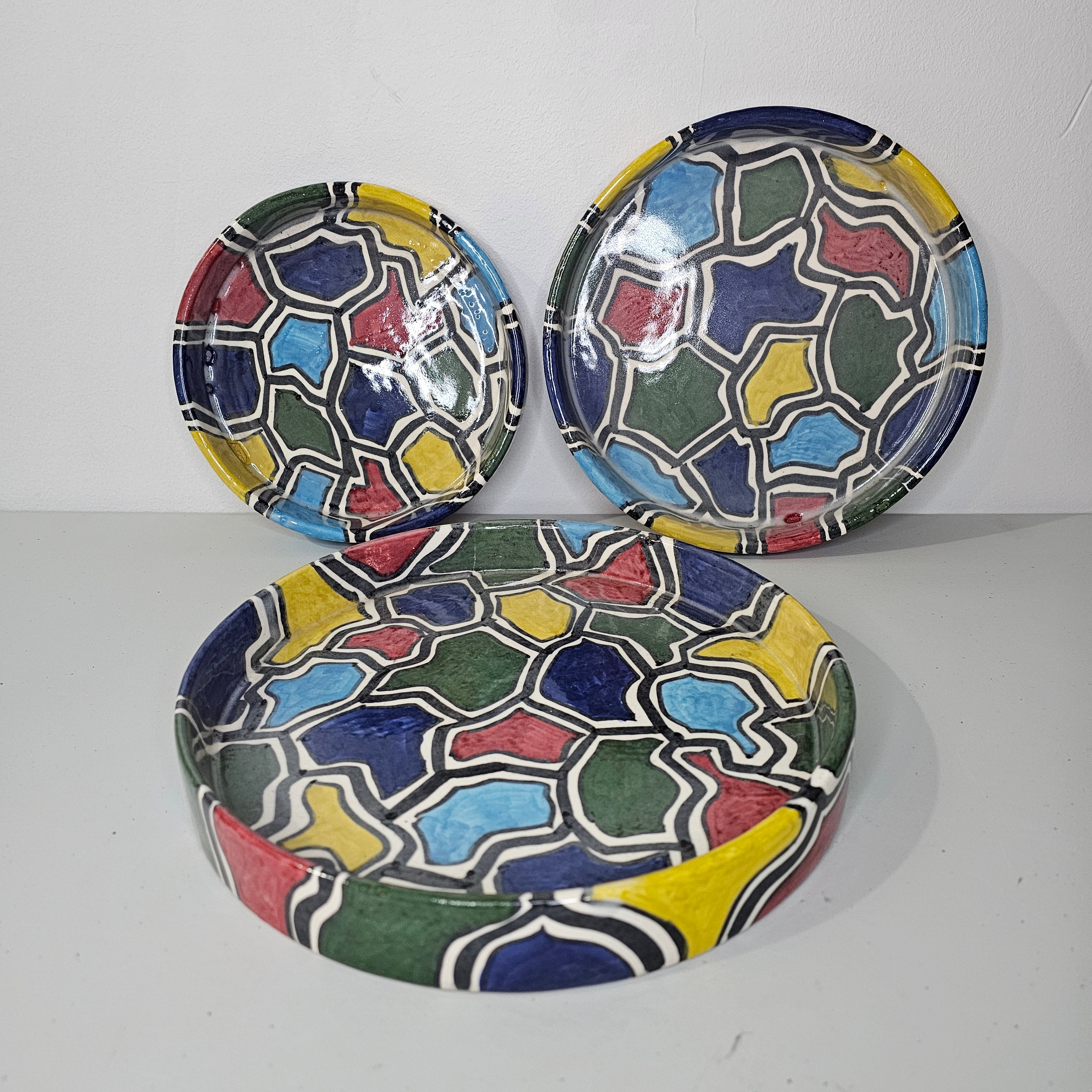 Zellige Festival — Set of Multicolored Ceramic Bowls