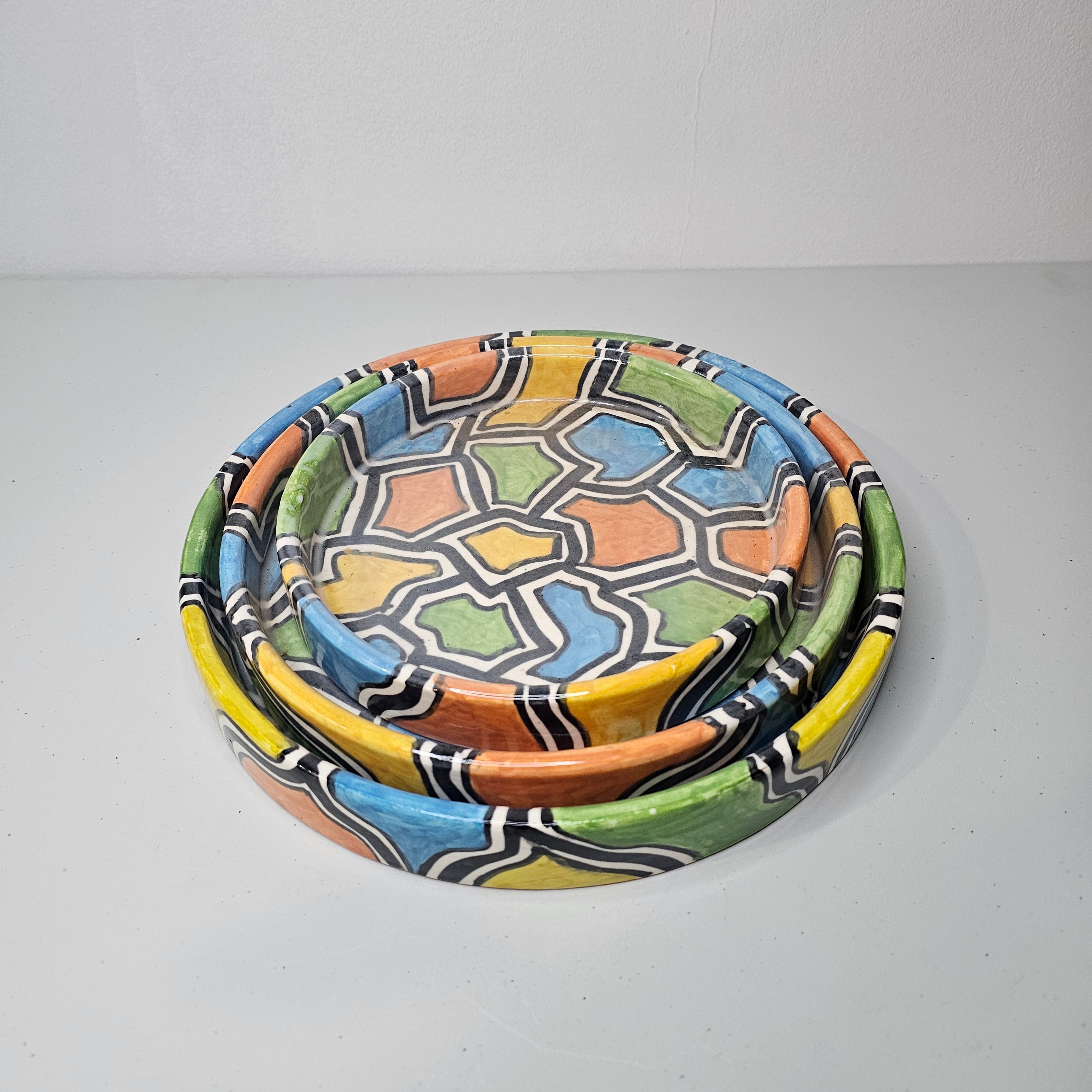 Zellige Festival — Set of Multicolored Ceramic Bowls