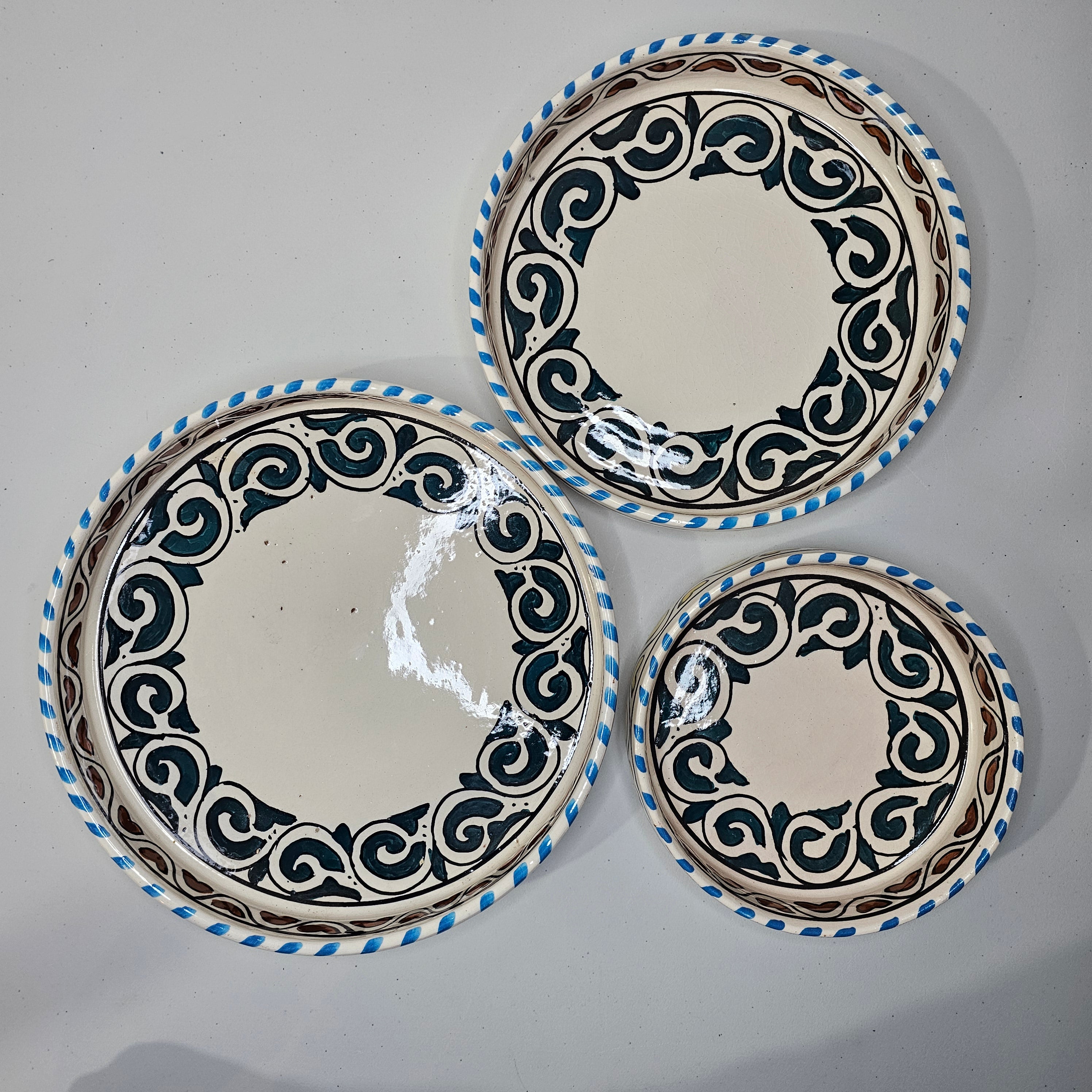 Essaouira Sun — Set of Ceramic Bowls with Berber Hearts